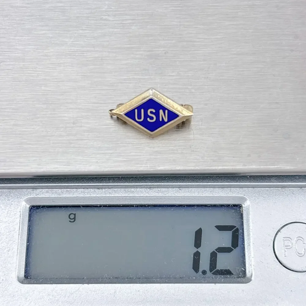 Vintage Sterling Silver 925 USN Enamel Brooch
